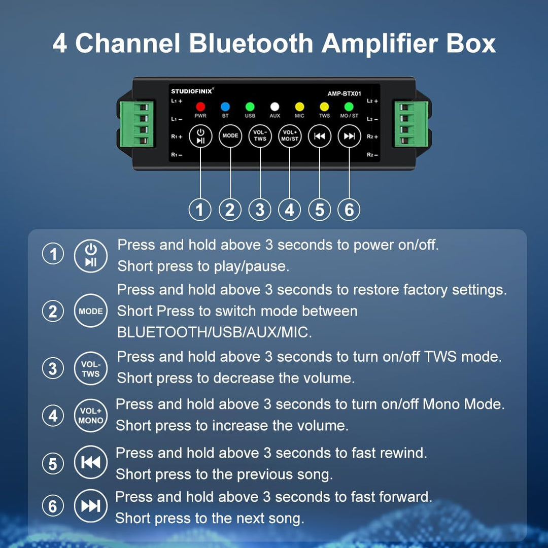 STUDIOFINIX 6,5-Zoll-600-Watt-Bluetooth-Ceiling-Speakers Home-Recessed-Sprechersystem geeignet für I