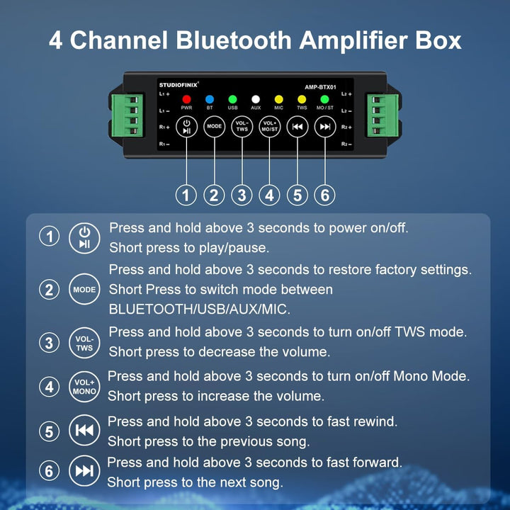 STUDIOFINIX 6,5-Zoll-600-Watt-Bluetooth-Ceiling-Speakers Home-Recessed-Sprechersystem geeignet für I