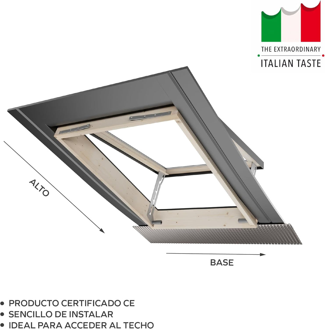 Emica - Dachfenster Best Vasistas aus Aluminium | Verglasung mit Hagelschutz und Innenverglasung 4T-