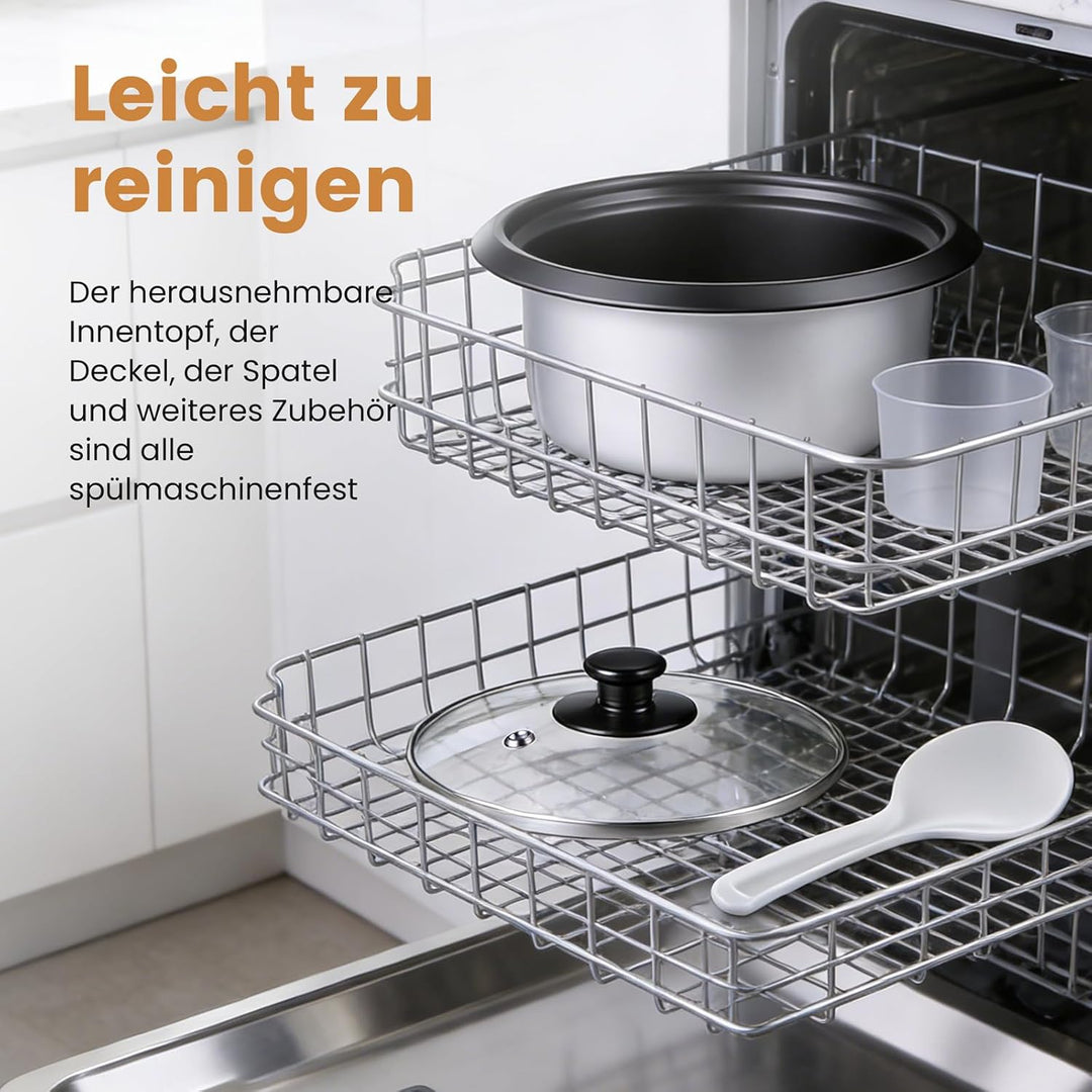 Reiskocher Mini 1L Elektrischer Kleiner Reis Kocher 400W Mit Automatischer Warmhaltefunktion Antihaf