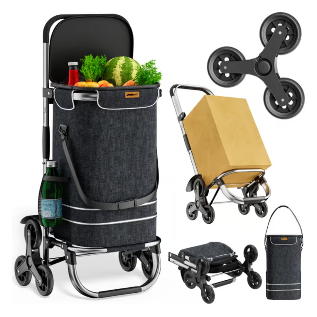 Einkaufstrolley Comfort für Treppen, 50 l (Schwarz), Schwarz