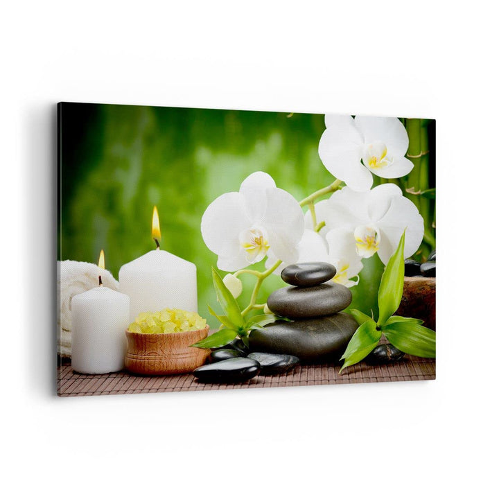 Bilder auf Leinwand 100x70cm Leinwandbild Blume aromatherapie spa Gross Wanddeko Bild Schlafzimmer K