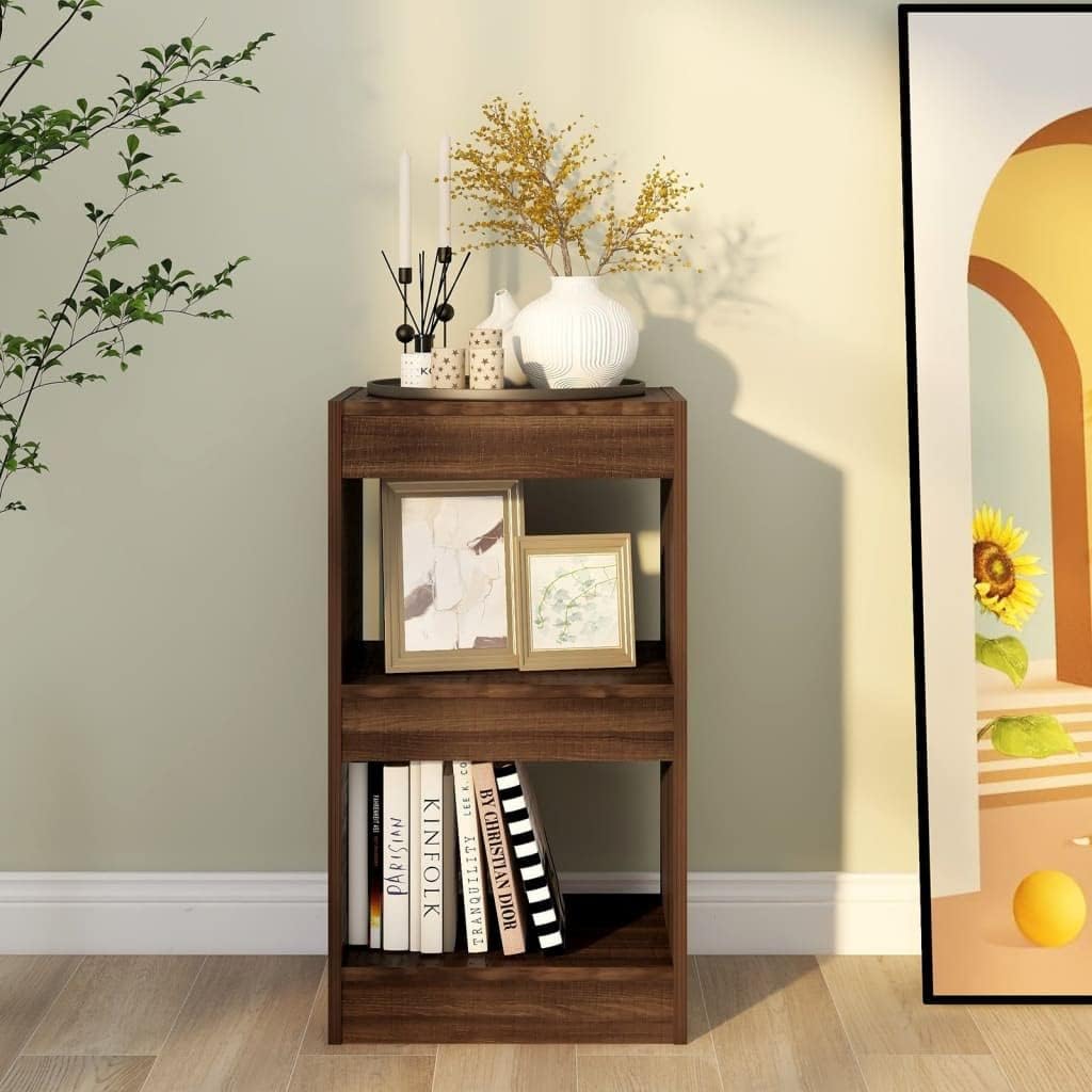 WIFESE Bücherregal Raumteiler 40x30x72 cm 2 Fächer Holzregal Regal für Arbeitszimmer Büro Wohnzimmer