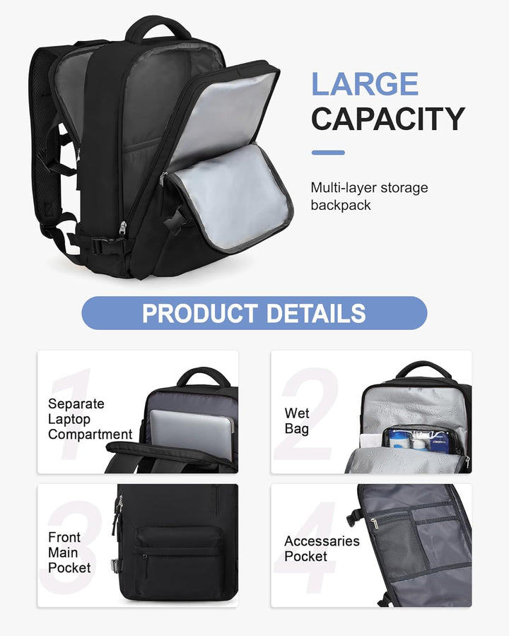 Vakuum Rucksack Handgepäck Rucksack 40x30x20 für Ryanair Reiserucksack Wasserdichter Unter Dem Sitz