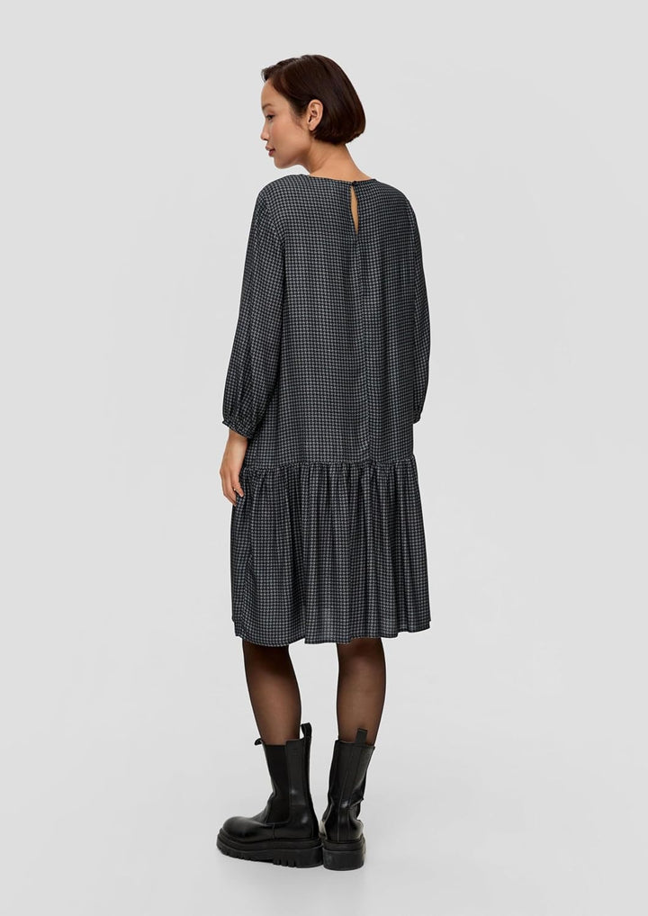 s.Oliver Kariertes Minikleid aus Viskosemix, 32 Grün
