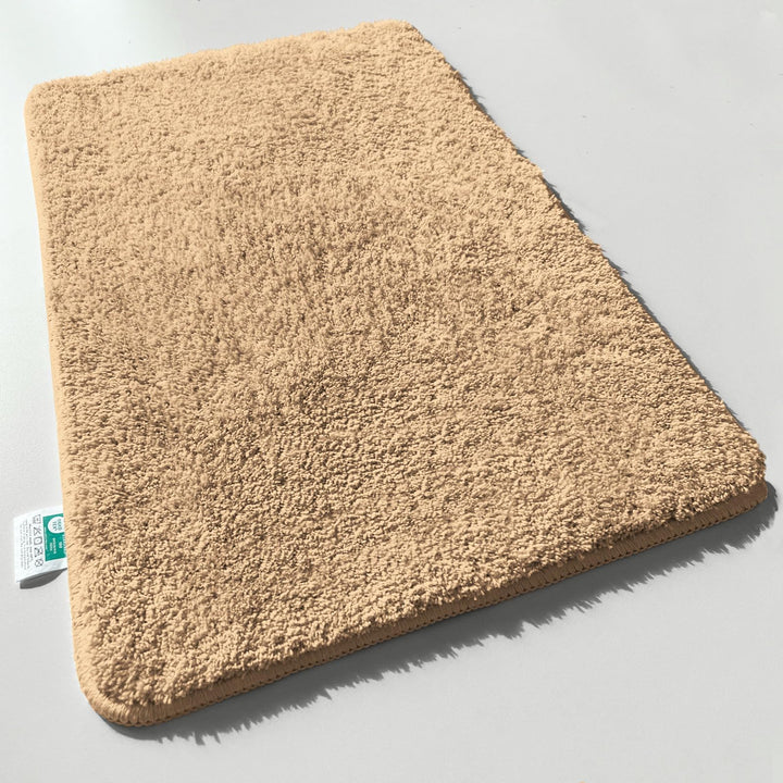casa pura Badematte beige weicher, Flauschiger Badezimmerteppich in Shaggy Optik, Badvorleger rutsch