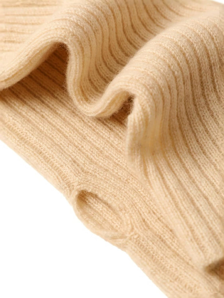 Prettystern Damen Kaschmir-Wolle Gerippte Fingerlose Handschuhe Hand-Stulpen handgelenk-wärmer Pulsw