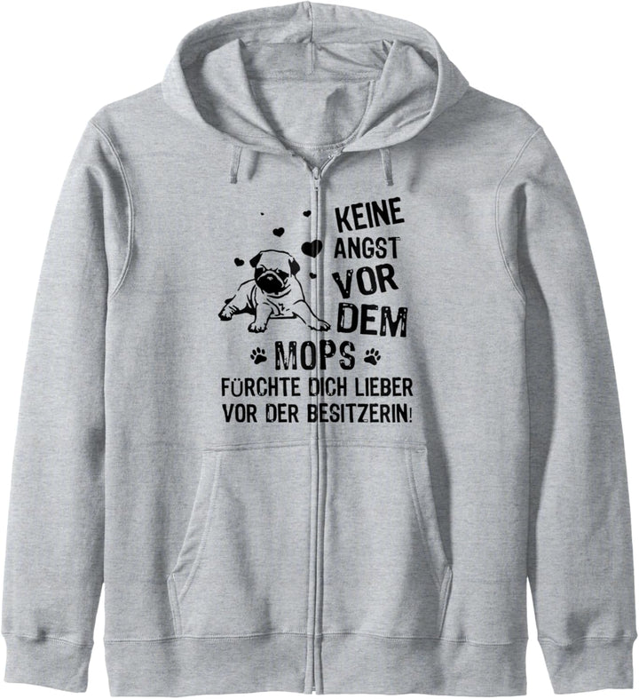 Mops lustiger Spruch Geschenk Hundebesitzer Kapuzenjacke