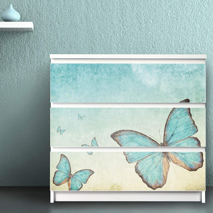 banjado® Möbelfolie selbstklebend für die IKEA Malm Kommode 3 Schubladen - Schrankfolien selbstklebe