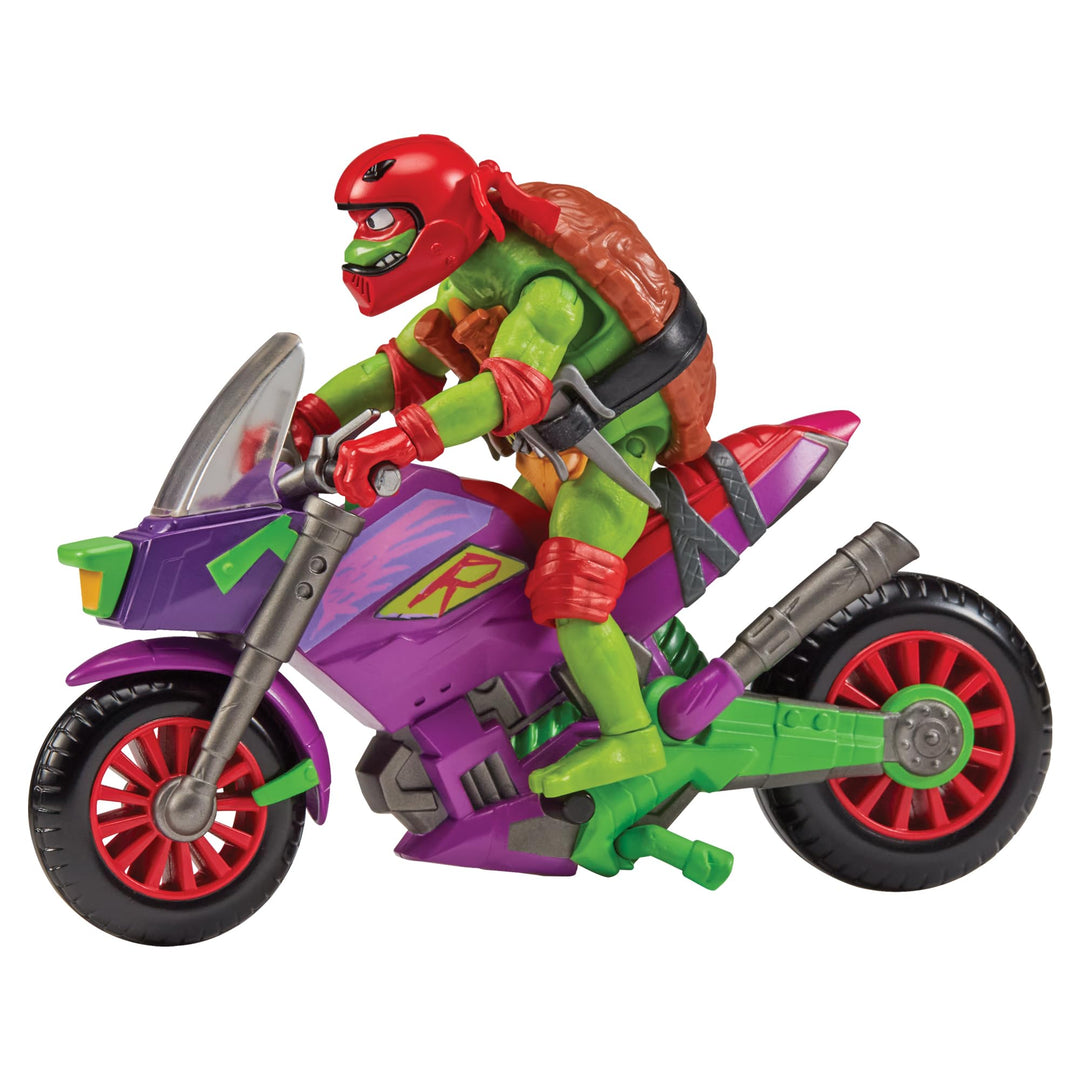 TEENAGE MUTANT NINJA Turtles - Fahrzeug mit Figur - Lila Drachen-Cycle mit Raph, Lila Drachen-Cycle