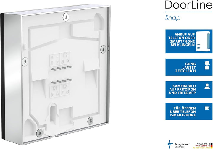 DOORLINE Snap Farbe: Weiss von Telegärtner Elektronik l die Türklingel mit Kamera I Bildübertragung