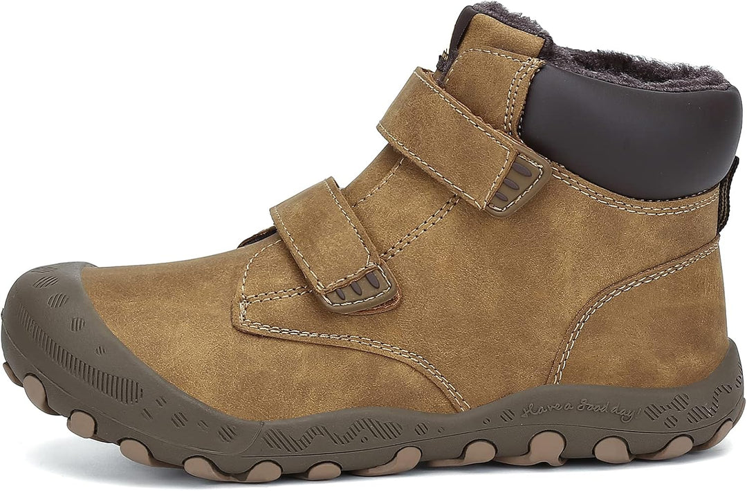 Mishansha Kinder Winterschuhe Gefüttert Winterstiefel für Jungen Mädchen Gr.24-38 25 EU Braun, 25 EU