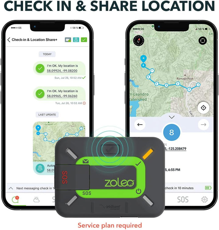 ZOLEO Zwei-Wege-Satellitenkommunikator — globale SMS-Textnachrichten und E-Mail, SOS-Alarmierung im