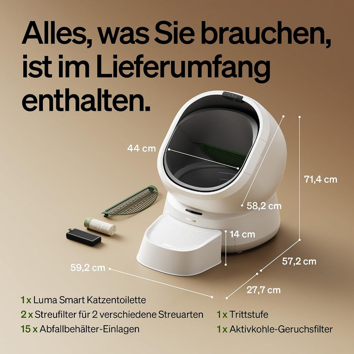 PETLIBRO Luma Katzenklo Selbstreinigend, elektrische Katzentoilette mit AI-Kamera zur Kotanalyse, Ge