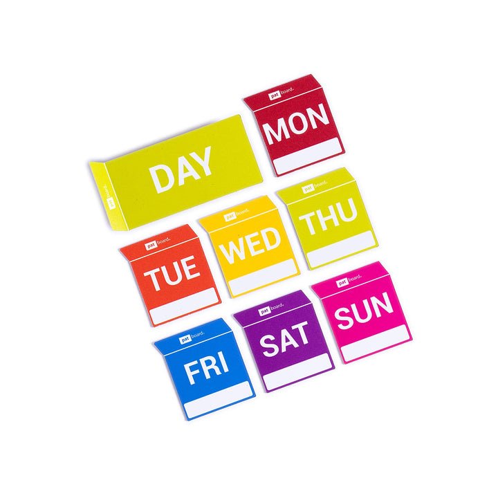 PATboard DaysOfTheWeek planning board set - 8 Magnetkarten für eine Lean Plantafel - Plane deine Woc