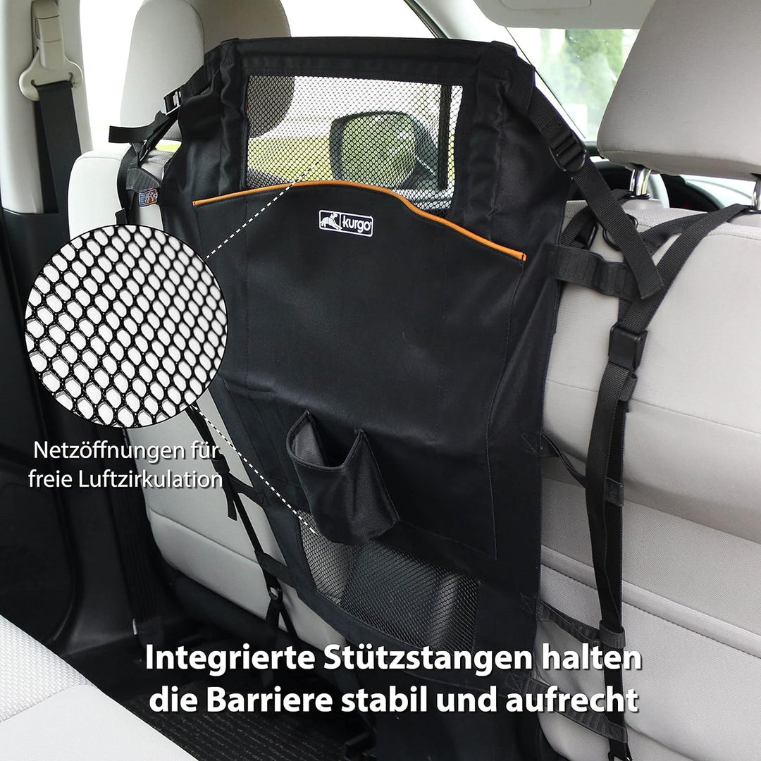 Kurgo Rücksitz-Trennwand für Hunde, Reduziert Ablenkungen während der Autofahrt, Einheitsgrösse, Sch