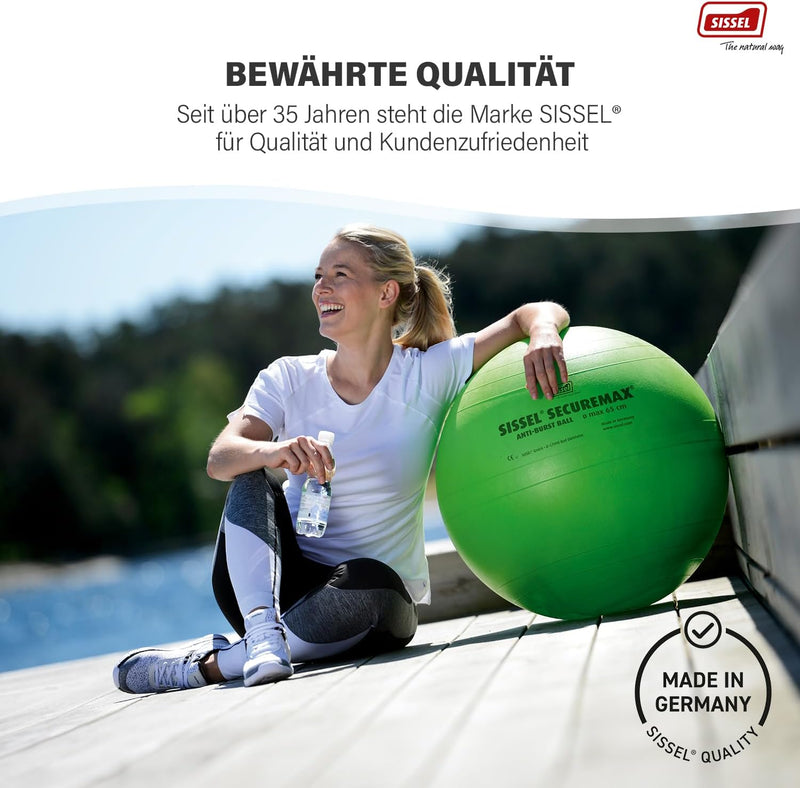 Sissel SECUREMAX Gymnastikball | Belastung bis 500 kg | 100% PVC & recyclebar | Für Fitness & Therap