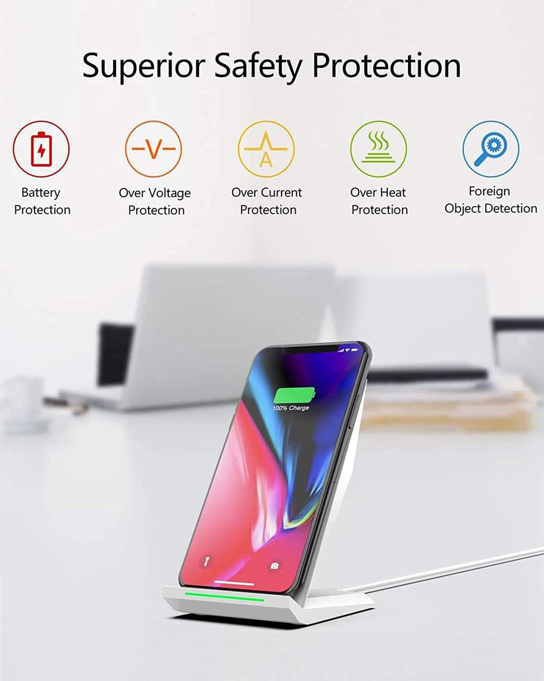 NANAMI Wireless Charger - Induktive Ladestation für iPhone 17 16 15 14 13 12 Pro 11 XS Max XR X 8 Pl