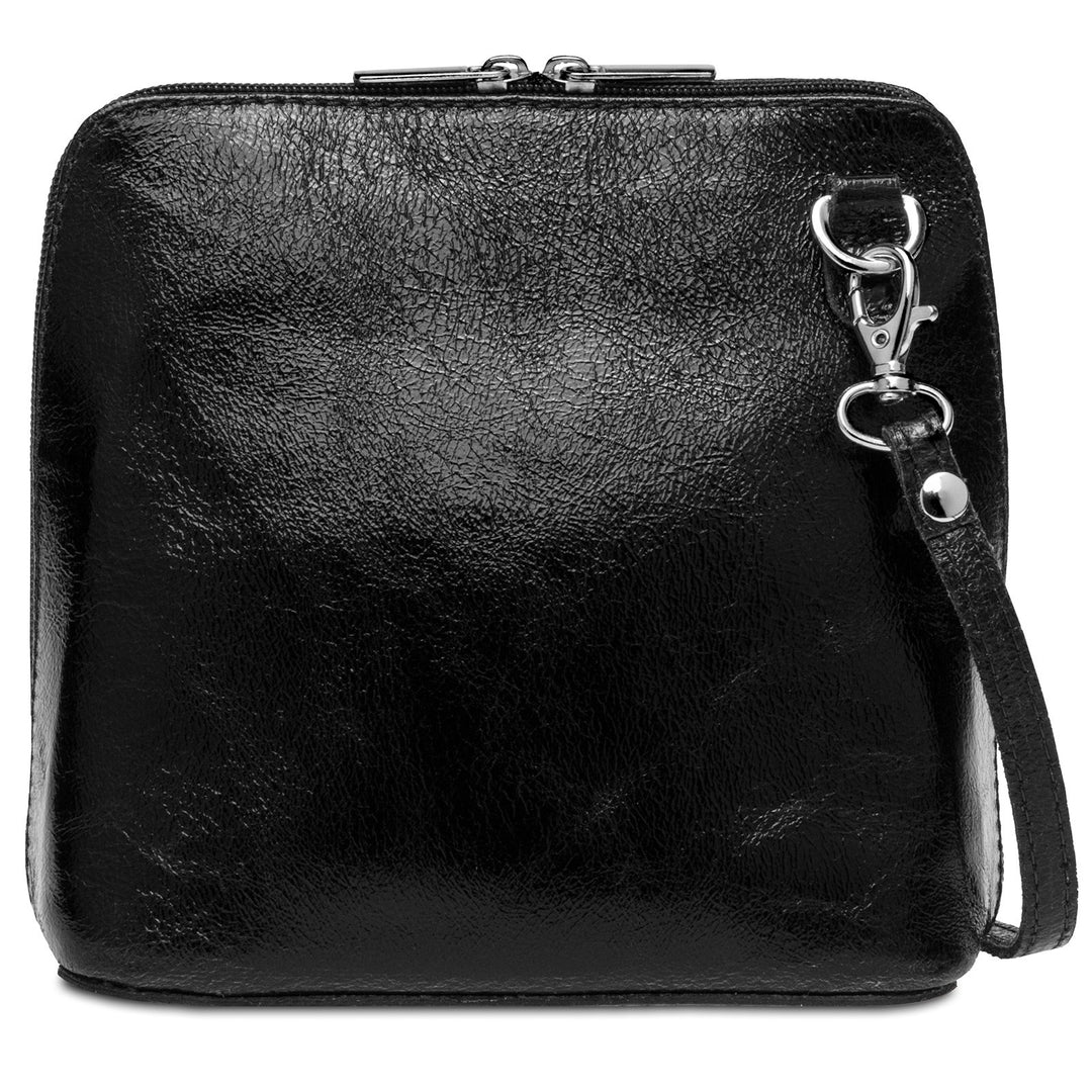 Caspar TL778 kleine elegante Damen Leder Clutch Umhängetasche Einheitsgrösse Schwarz, Einheitsgrösse