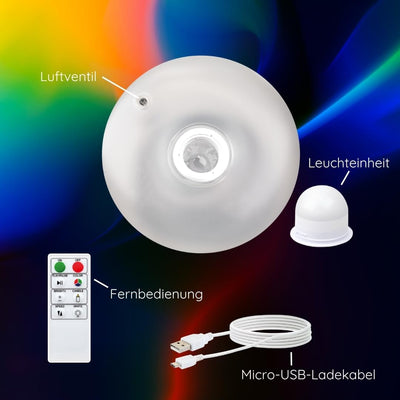 SCHWAIGER 660180 Sitzhocker LED Outdoor Sitzkissen Pouf Loungemöbel Gartenhocker Bodenkissen Fusshoc