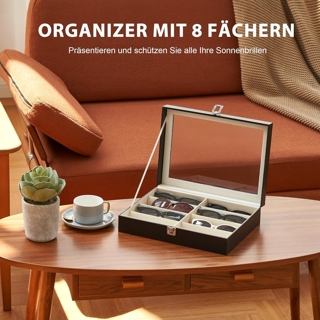 CO-Z Brillenbox Brillenaufbewahrung Brillen Aufbewahrungsbox Sonnenbrillen Case von 8 Brillen Sonnen