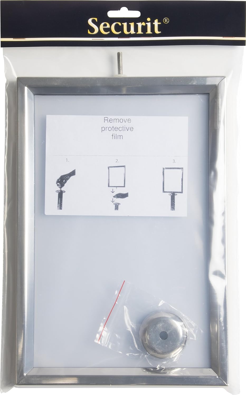 Securit Classic Absperrpfosten Rahmenaufsatz - CHROME - von oben aufzuschrauben - A4, chrome