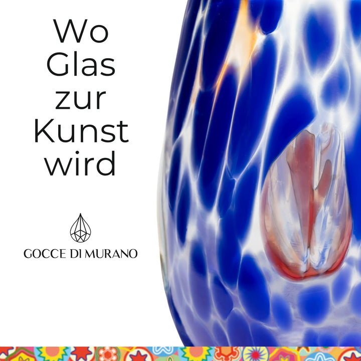 Gocce di Murano Wassergläser, hergestellt nach der Tradition der Murano-Handwerker, mundgeblasenes u