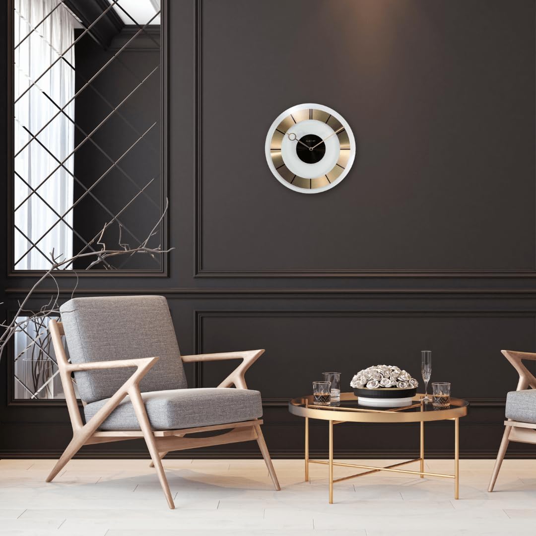 Nextime 2790GO1 Wanduhren, Metall und Kunststoff, Goldfarben, Ø 31 cm