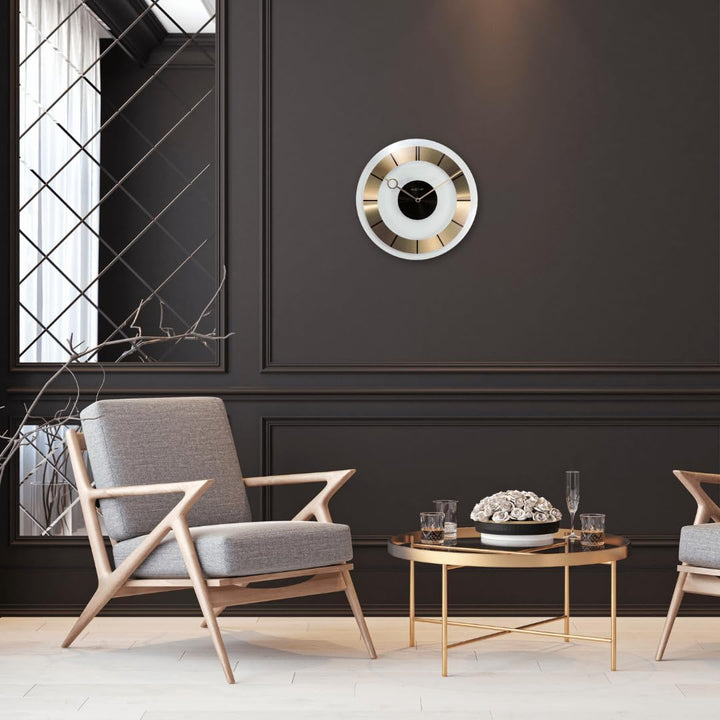Nextime 2790GO1 Wanduhren, Metall und Kunststoff, Goldfarben, Ø 31 cm
