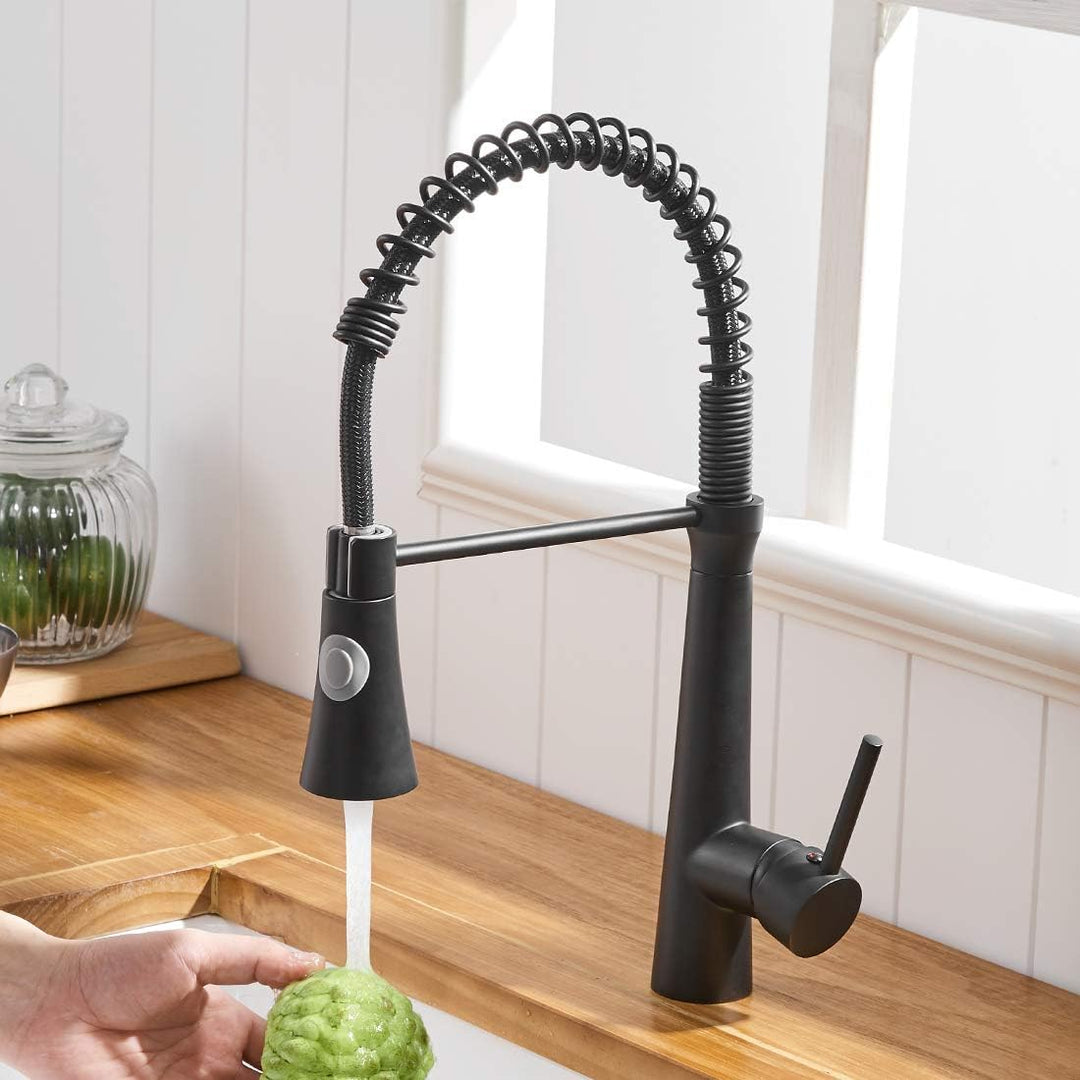 TIMACO Schwarz Wasserhahn Küche 360° Drehbar Küchenarmatur Mischbatterie Gastro Küche Armatur Spiral