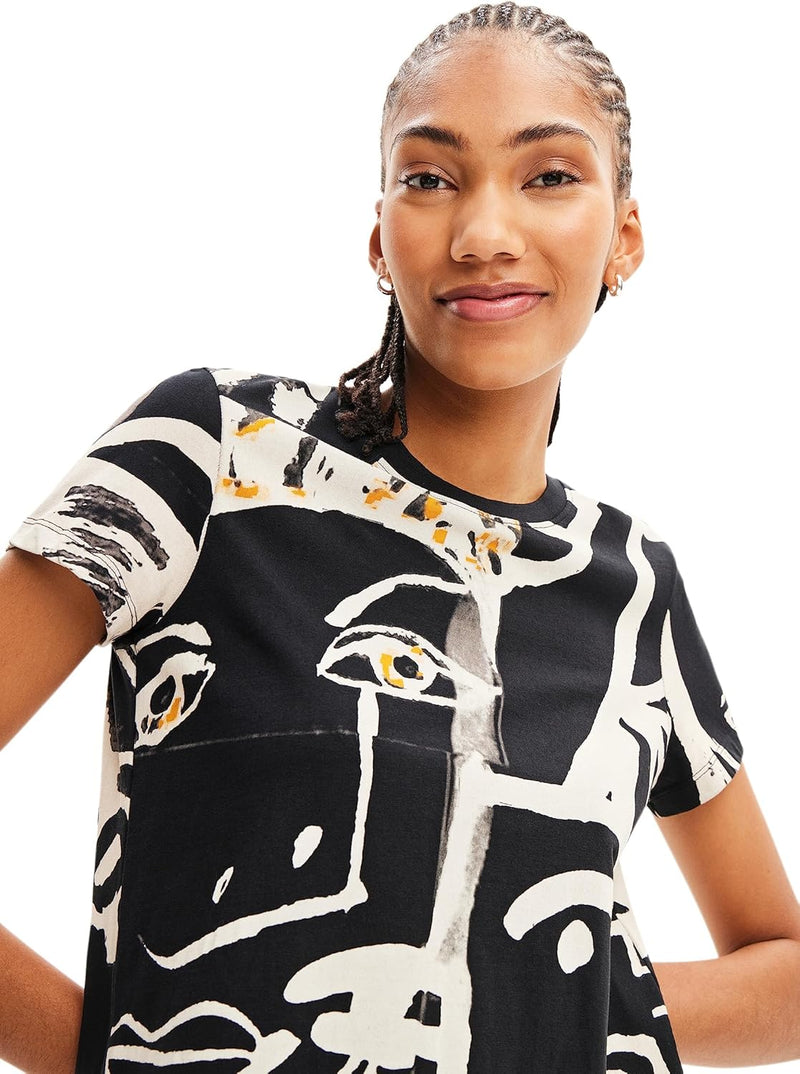 Desigual Damen Vest_Mariscal_face Dress L Schwarz, L Schwarz