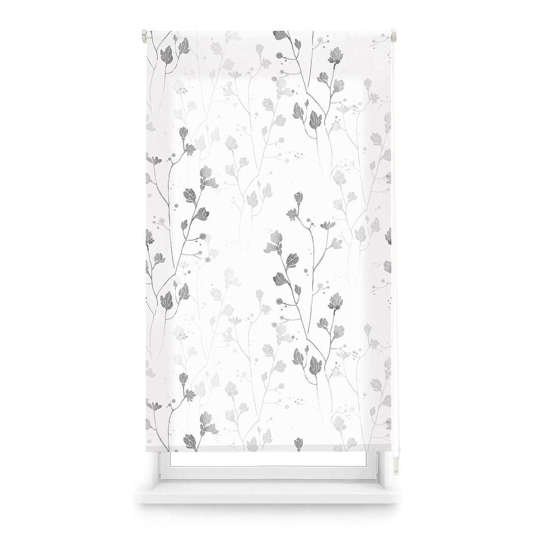 Blindecor Rollo transparent Digitalblumen 90x180 (Breite x Länge)