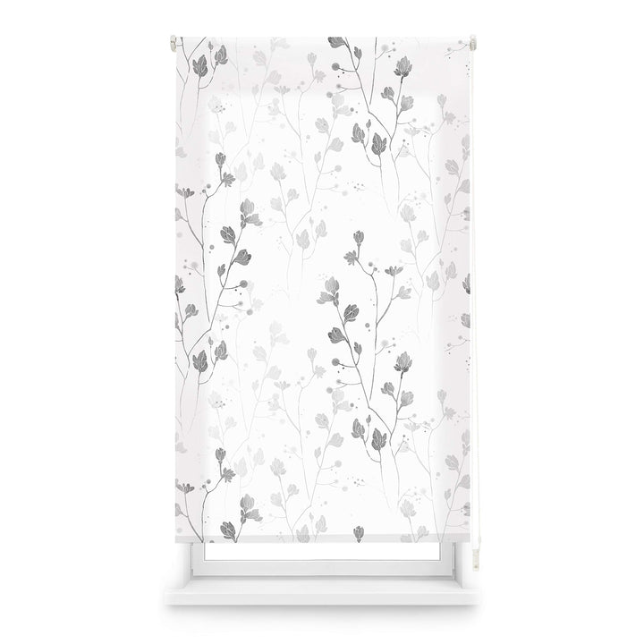 Blindecor Rollo transparent Digitalblumen 90x180 (Breite x Länge)