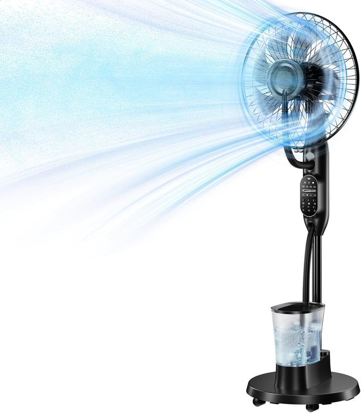 NebulaFlow Mist Fans Standventilator mit Wassersprüher, 3-in-1-Kühlung & Befeuchtung, Oszillierender