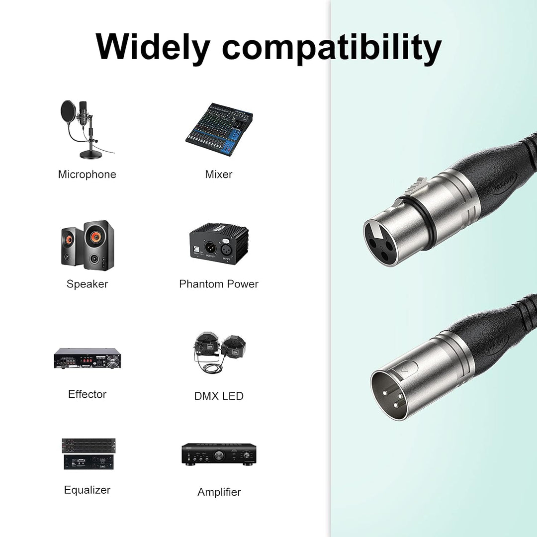 NUOSIYA XLR Kabel 6m 6 Farben XLR Mikrofon Splitterkabel Adapter, 3-Pin XLR Stecker auf Buchse Mikro