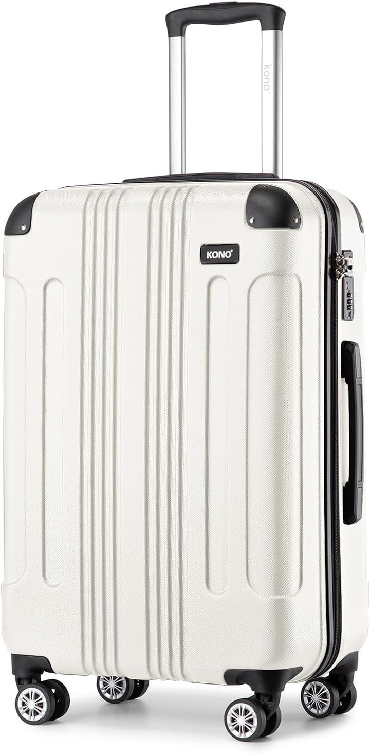 KONO 65cm Koffer Mittelgross Hartschale Trolley Rollkoffer Reisekoffer mit 4 Rollen 65x42x26cm (Koff