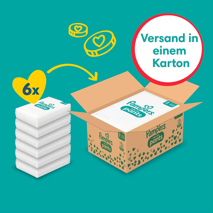 Pampers Windeln Pants Grösse 3 (6-11kg) Baby-Dry, Midi mit Stop- und Schutz Täschchen, MONATSBOX, 19