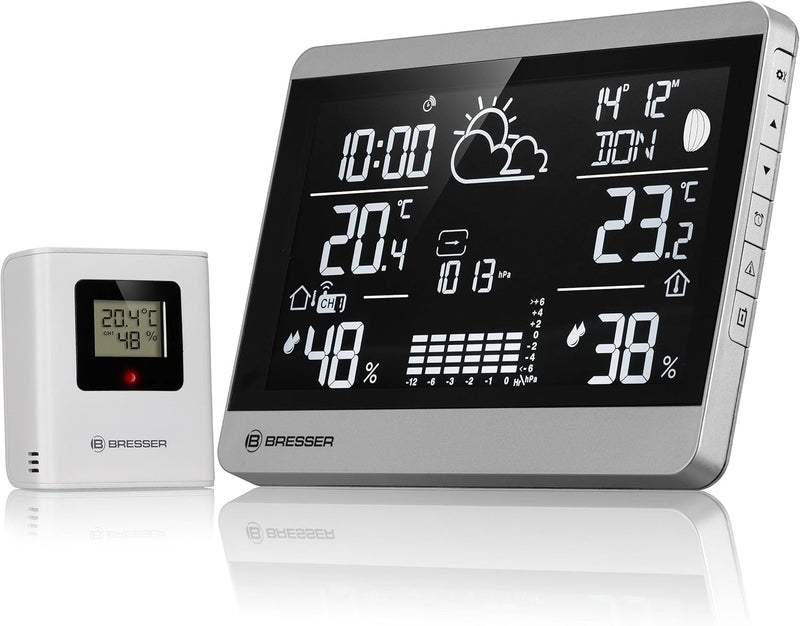 Bresser Funk-Wetterstation ClimateTemp NDH-NEO mit Aussensensor, Temperatur- und Luftfeuchtigkeitsan