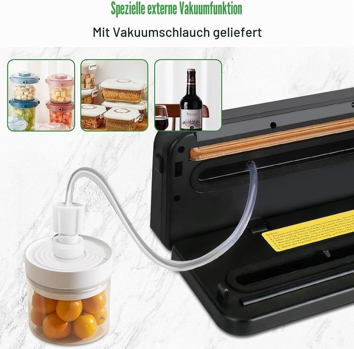Vakuumiergerät für Lebensmittel, 6 in 1 Automatische Trocken- und Feuchtlebensmittel Vakuumiergerät,
