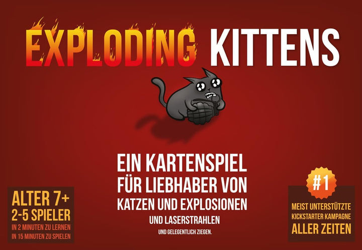Exploding Kittens, Exploding Kittens, Grundspiel, Partyspiel, Kartenspiel, 2-5 Spieler, Ab 7+ Jahren