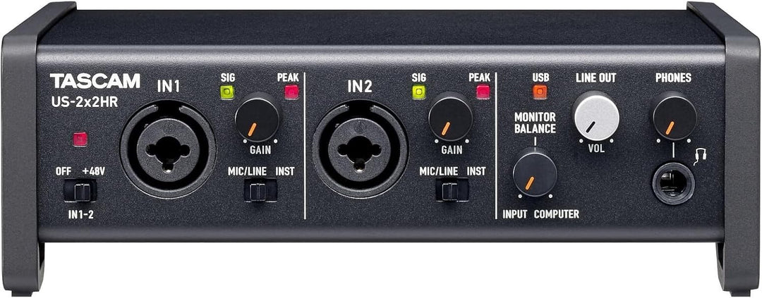 Tascam US-2X2HR USB-Audio-/MIDI-Interface (2 Eingänge, 2 Ausgänge) US-2x2HR US-2x2HR Single, US-2x2H