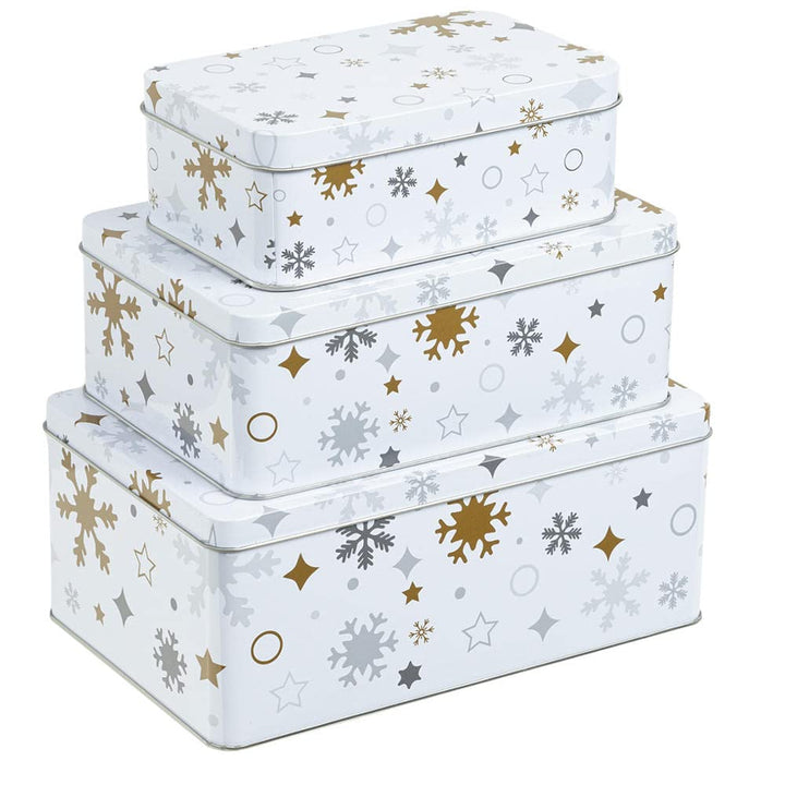 Haushalt International Keksdosen Set 3-TLG. - Weihnachten - Plätzchendose (Winterzauber)