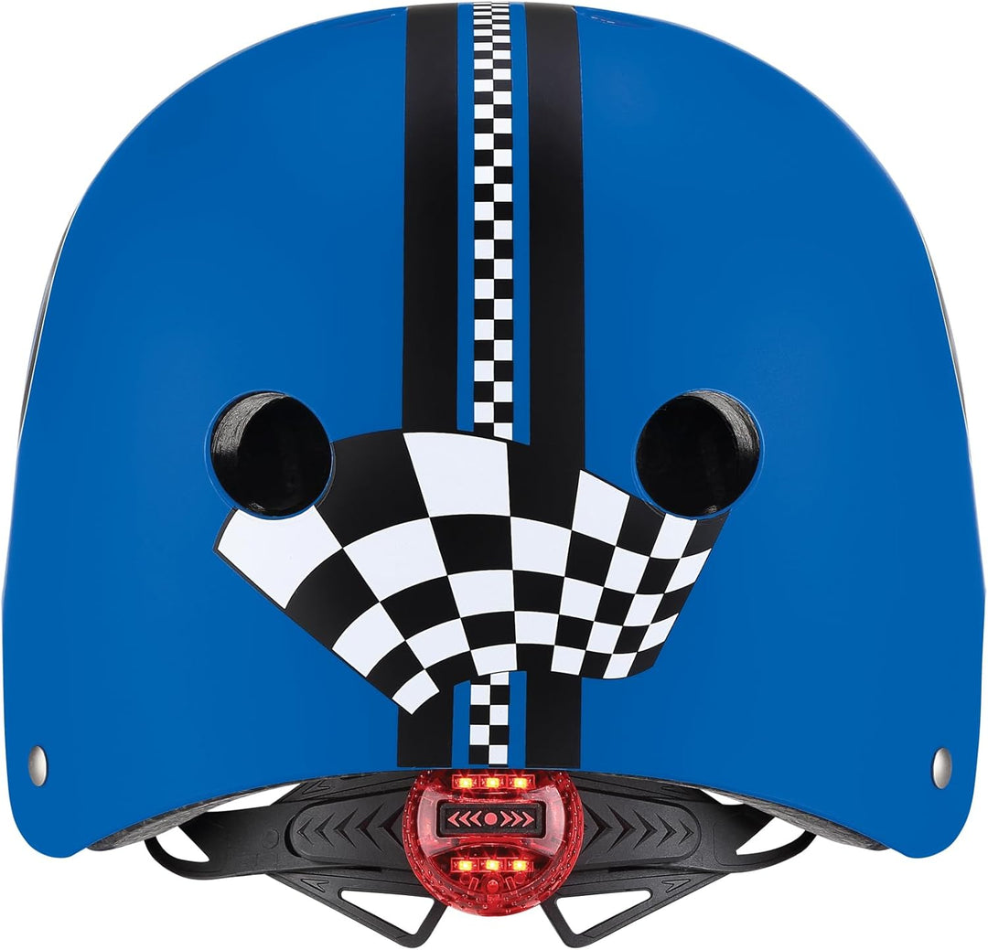Globber Unisex Jugend Junior Elite Helm Racing Design kinderhelm, dunkelblau, Taille XS-S