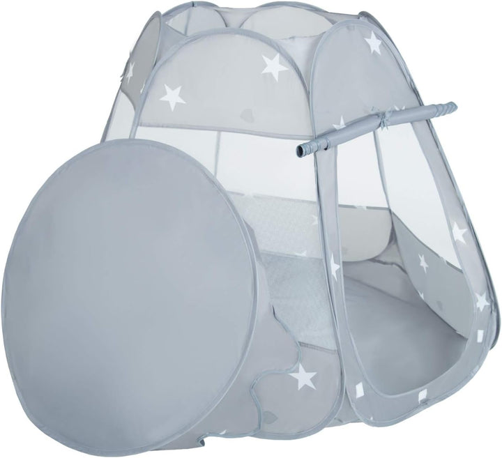 Selonis Baby Spielzelt Mit Plastikbällen Zelt 105X90cm/100 Bälle Plastikkugel Kinder, Grau:Perle-Gra