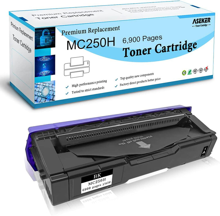 ASEKER Kompatibler Tonerkartusche M C250H für Ricoh M C250FWB, P C301W Drucker, 6,900 Seiten，408336