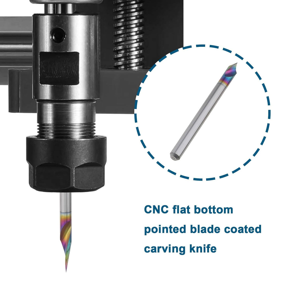 The Lord of the Tools 3 Stück 1/8 Zoll Schaft V-Nut CNC-Fräser Schaftfräser 20/30/60 Grad 0,1 Mm 2-s