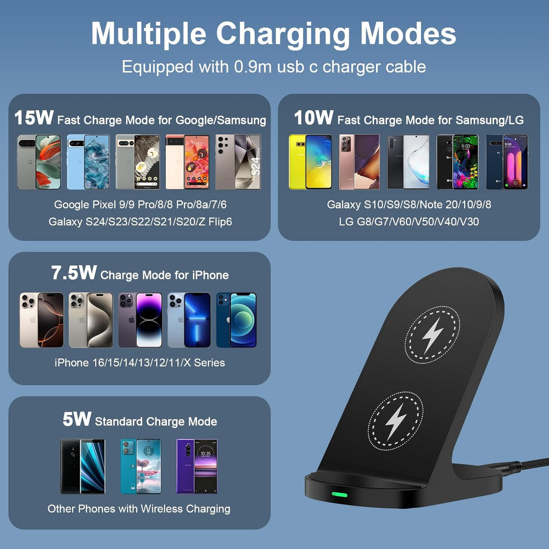 Induktive Ladestation, 15W Fast Wireless Charger Stand für Google Pixel 10/10 Pro/9/9 Pro/9a/8/7, Sa