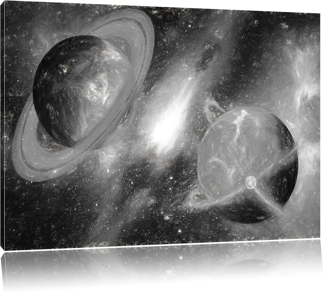 Pixxprint Ausgleich im Weltall Kunst als Leinwandbild/Grösse: 100x70 / Wandbild/Kunstdruck/fertig be