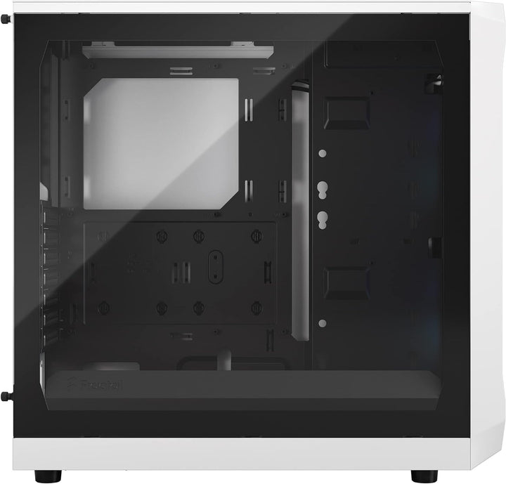 Fractal Design Focus 2 RGB White -Tempered Glass Clear Tint - Mesh Front – Two 140 mm RGB Aspect Fan