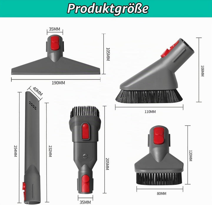5 Stück Staubsauger Zubehör Set für Dyson Gen5 V7 V8 V10 V11 V12 V15 SV10 SV11, Staubsauger Ersatzte